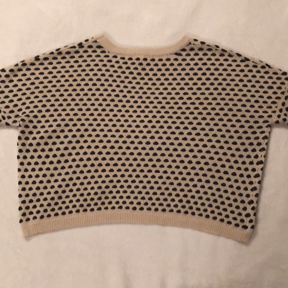 Freeway wool blend boxy sweater in tan with black dots L XL 1X - Picture 4 of 11
